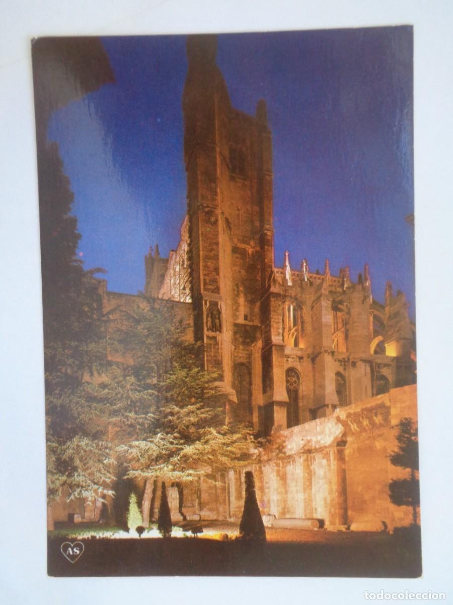 Cartoline: POSTAL DE NATBONA ( FRANCIA ): CATEDRAL DE SAINT JUST , VISTA DE NOCHE