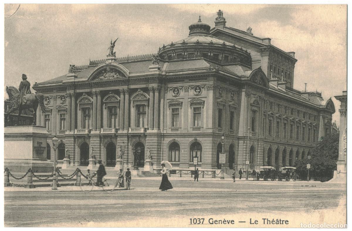 Postales: GEN&Egrave;VE_Th&eacute;&acirc;tre_Phototypie Co.; 1037 / Teatros Suiza