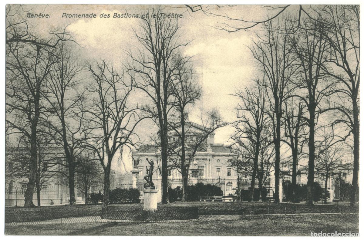 Cartes Postales: GEN&Egrave;VE_Promenade des Bastions et le Th&eacute;&acirc;tre_Metz & Lautz; V-43373 / Teatros Suiza