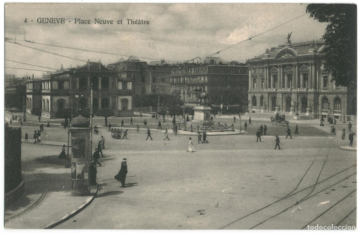 Postales: GEN&Egrave;VE_Place Neuve et Th&eacute;&acirc;tre_Sin datos; 4 / Teatros Suiza
