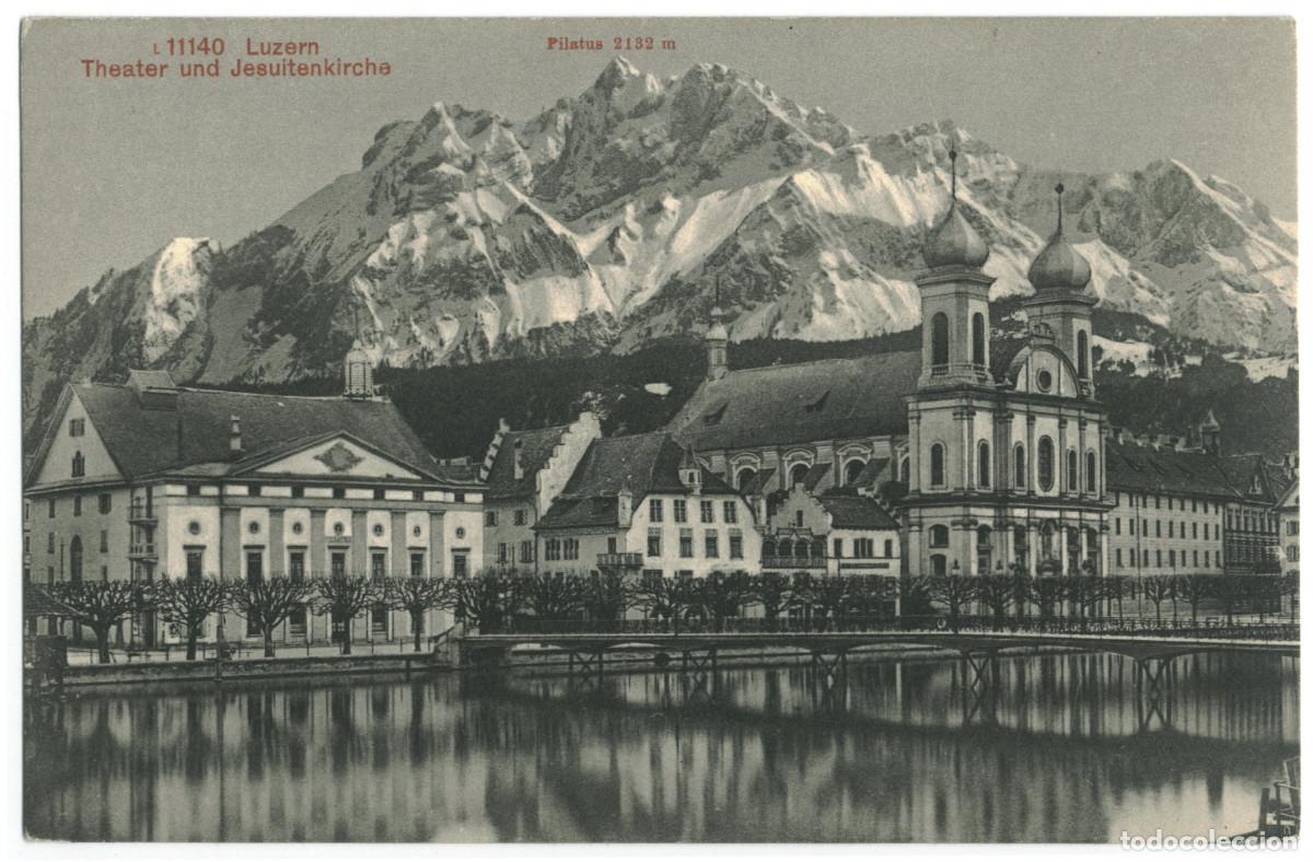 Postales: LUZERN_Theater und Jesuitenkirche_Photoglob; 11140 / Teatros Suiza