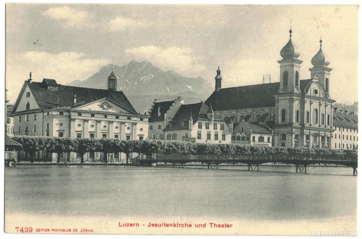 Postales: LUZERN_Jesuitenkirche und Theater_Photoglob; 7429 / Teatros Suiza