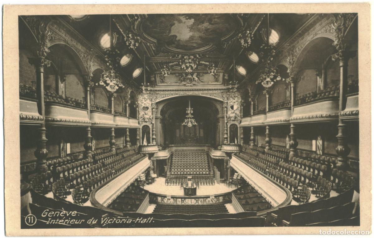 Postales: GEN&Egrave;VE. Int&eacute;rieur du Victoria Hall_Sin datos; 11 / Teatros Suiza