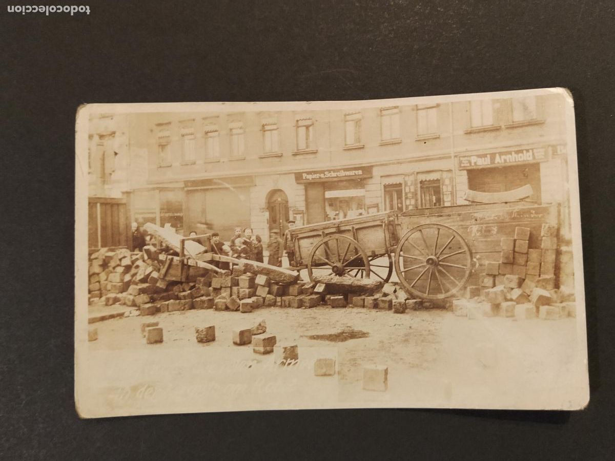 Postales: ALEMANIA - BARRICADA - FOTOGRAFICA -POSTAL ANTIGUA (116.616)