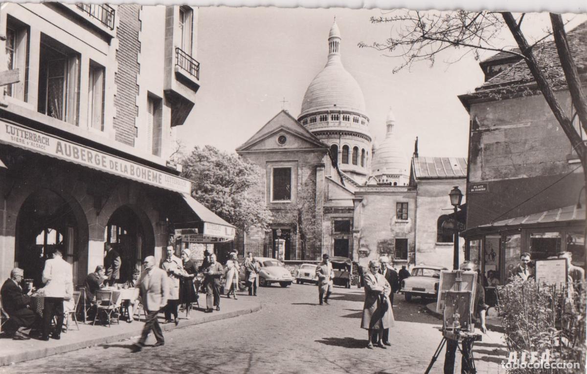 Postales: FRANCIA, PARIS, PLACE DU TEATRE, EGLISE SAINT-PIERRE DE MONTMARTRE - ALFA - CIRCULADA 1961