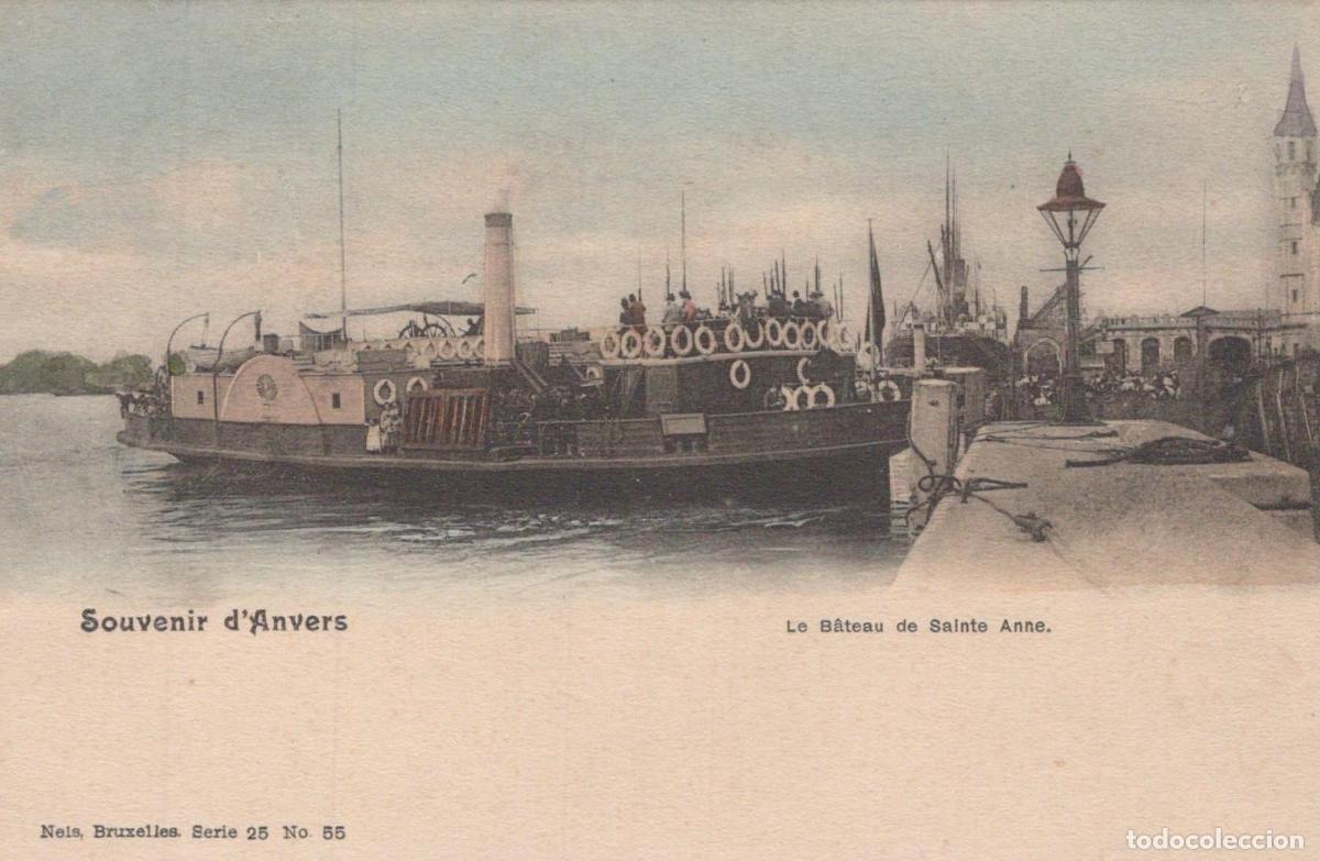 Cartoline: Belgium Antwerpen Anvers le Bateau de Sainte Anne Navire &Agrave; Vapeur *YAH003