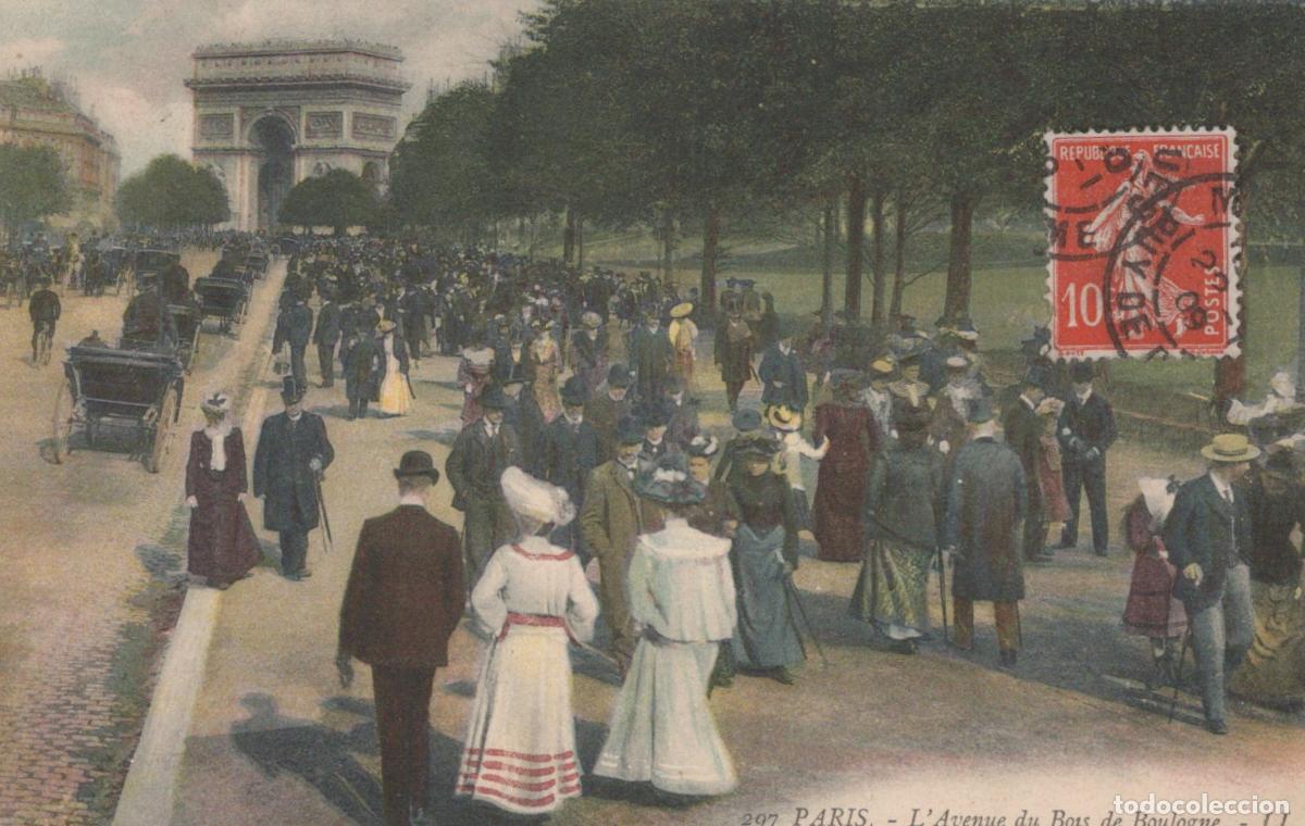Cartoline: France Arc de Triomphe Paris &Icirc;le de Foule Avenue du Bois de Boulogne *YAH010