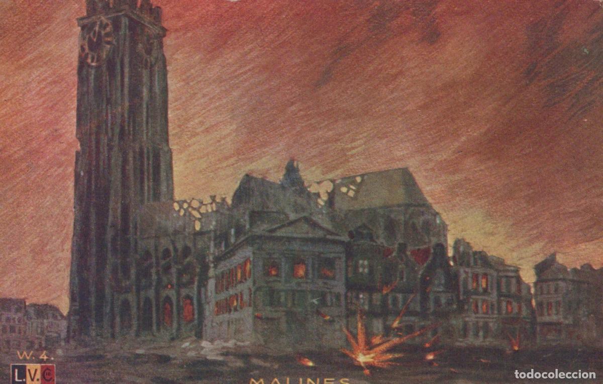 Cartoline: Belgium Mechelen Malines Anvers Cath&eacute;drale Saint Rombaut Destruction *YAH007