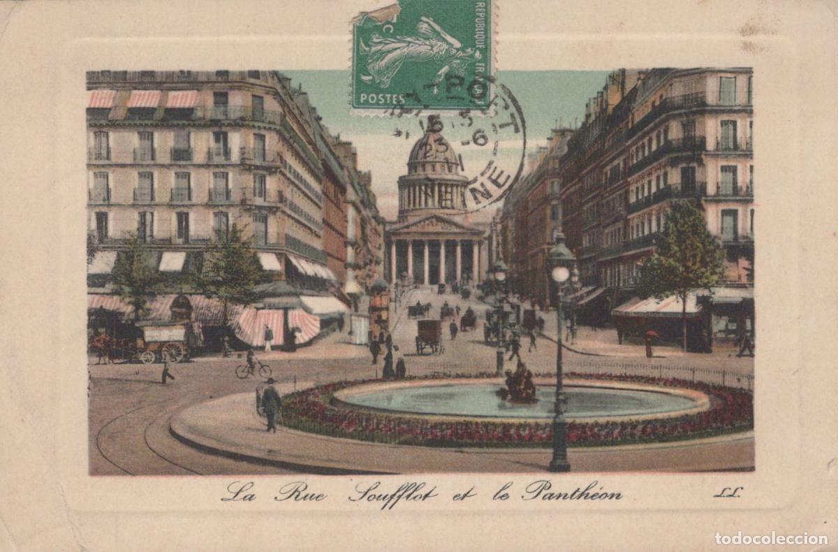 Cartoline: France Pantheon Paris &Icirc;le de Rue Soufflot et le Panth&eacute;on *YAH016