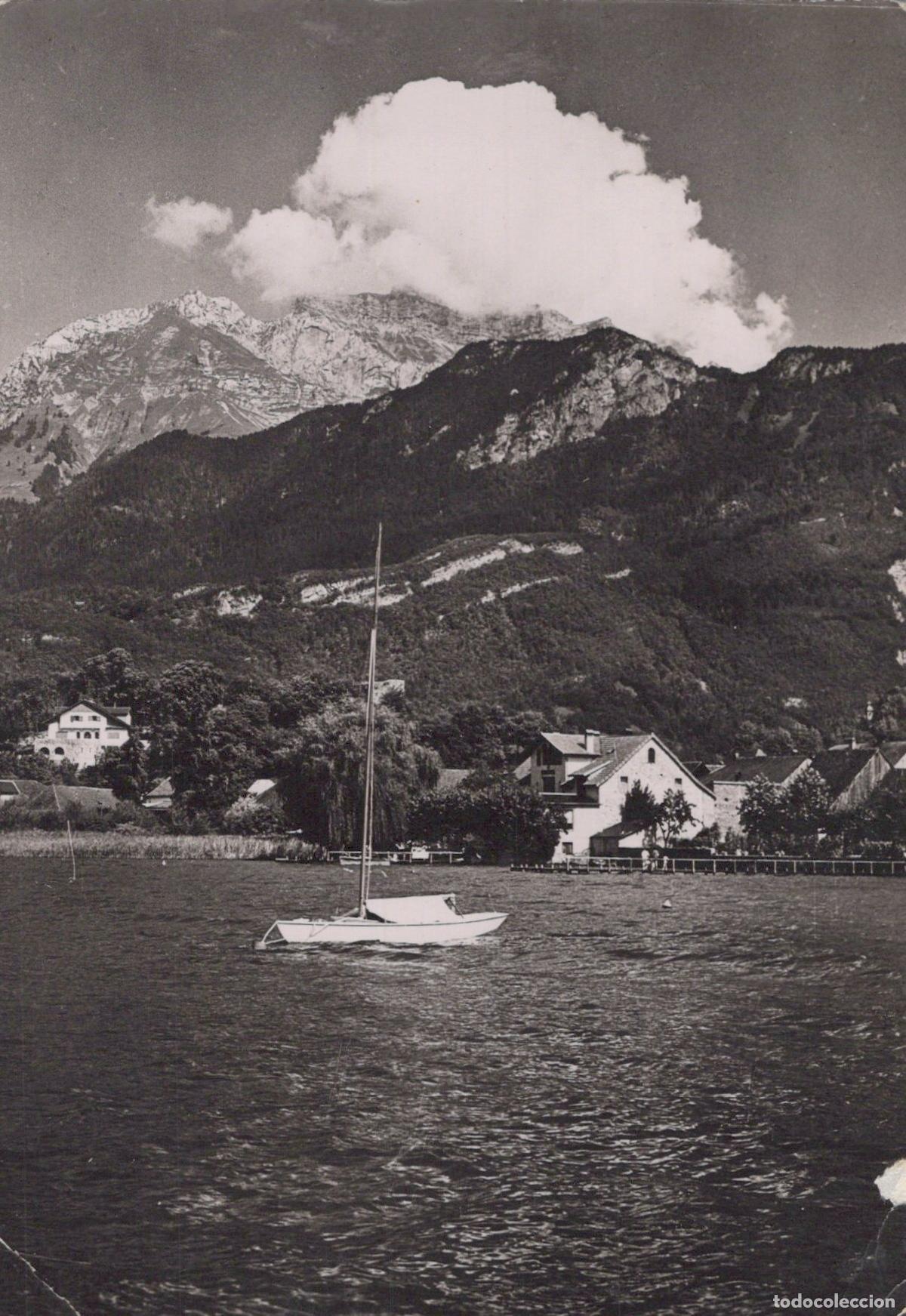 Postcards: France Annecy Lac D Voilier Montagnes Real Photo *YAH061