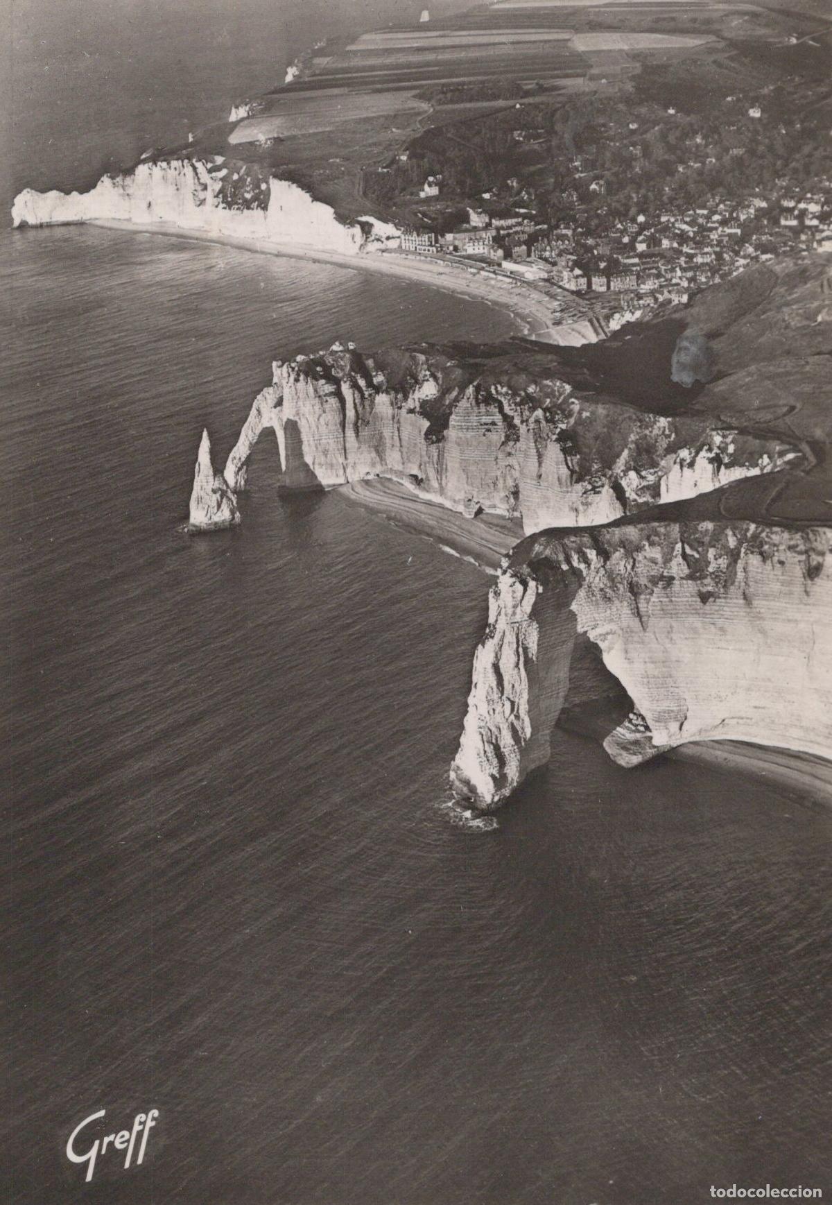 Postcards: France Etretat Normandie Vue A&eacute;rienne Falaises Real Photo Unposted *YAH077