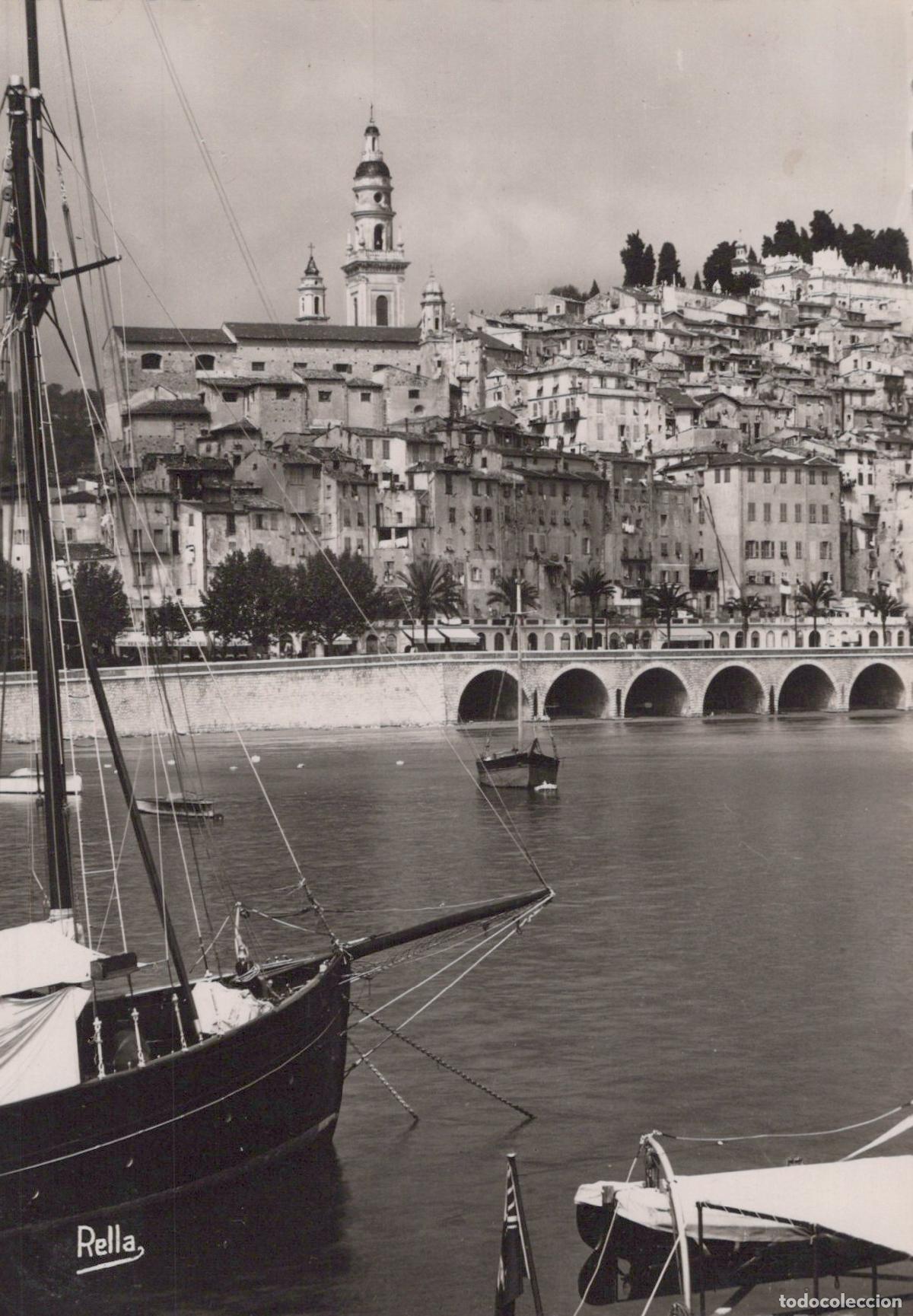 Postcards: France Menton Vieux Quartiers du Port Voiliers Real Photo Unposted *YAH115
