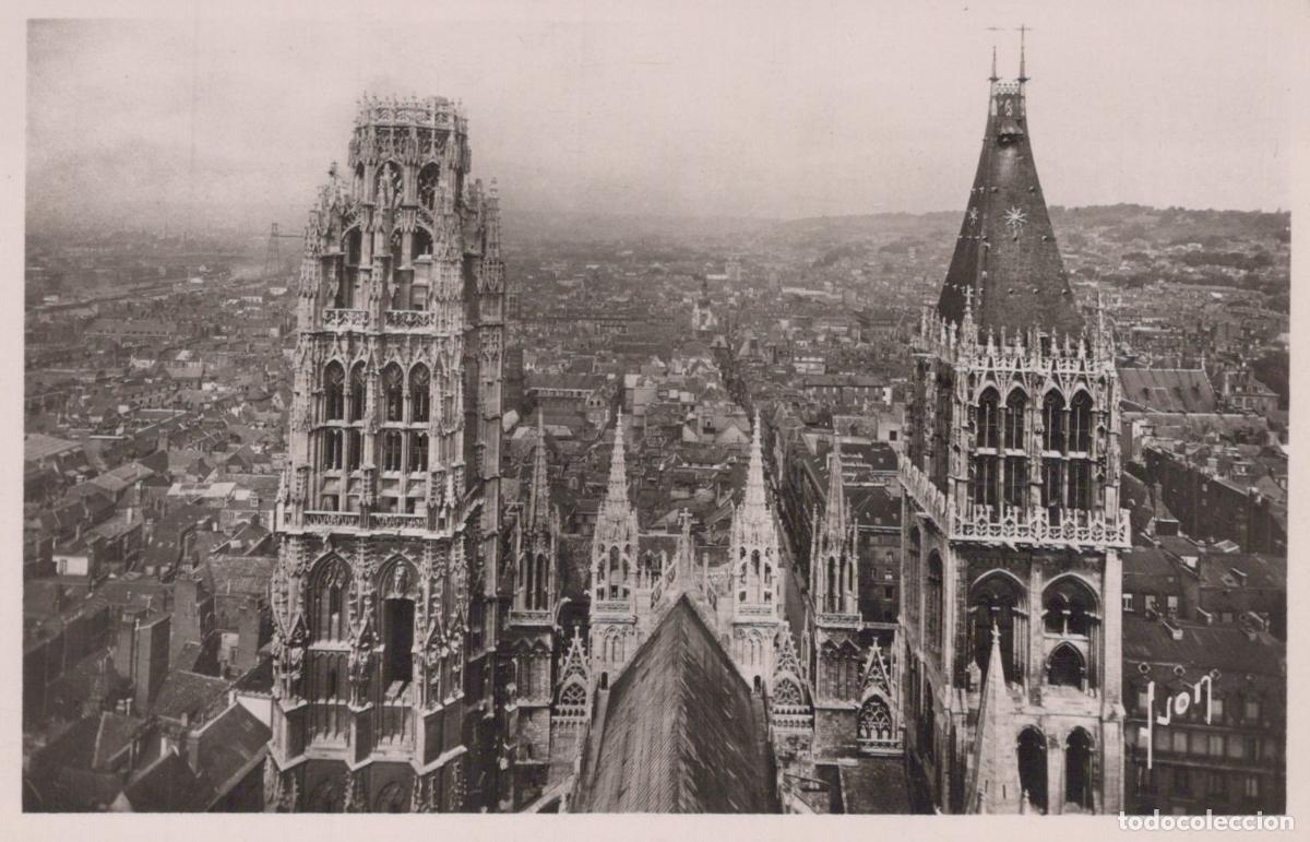Postcards: France Rouen Cath&eacute;drale Notre Dame Tours du Beurre Real Photo Unposted *YAH144