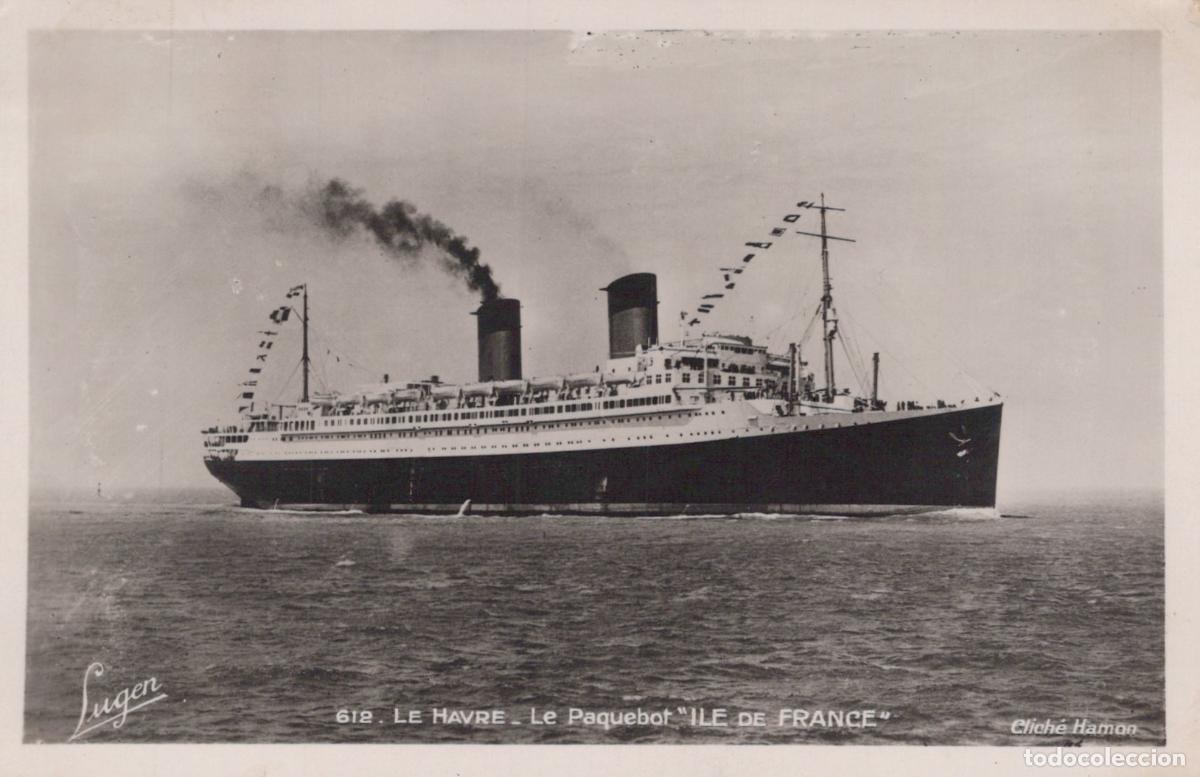 Postcards: France Le Havre Paquebot Ile DE en Mer Unposted *YAH140