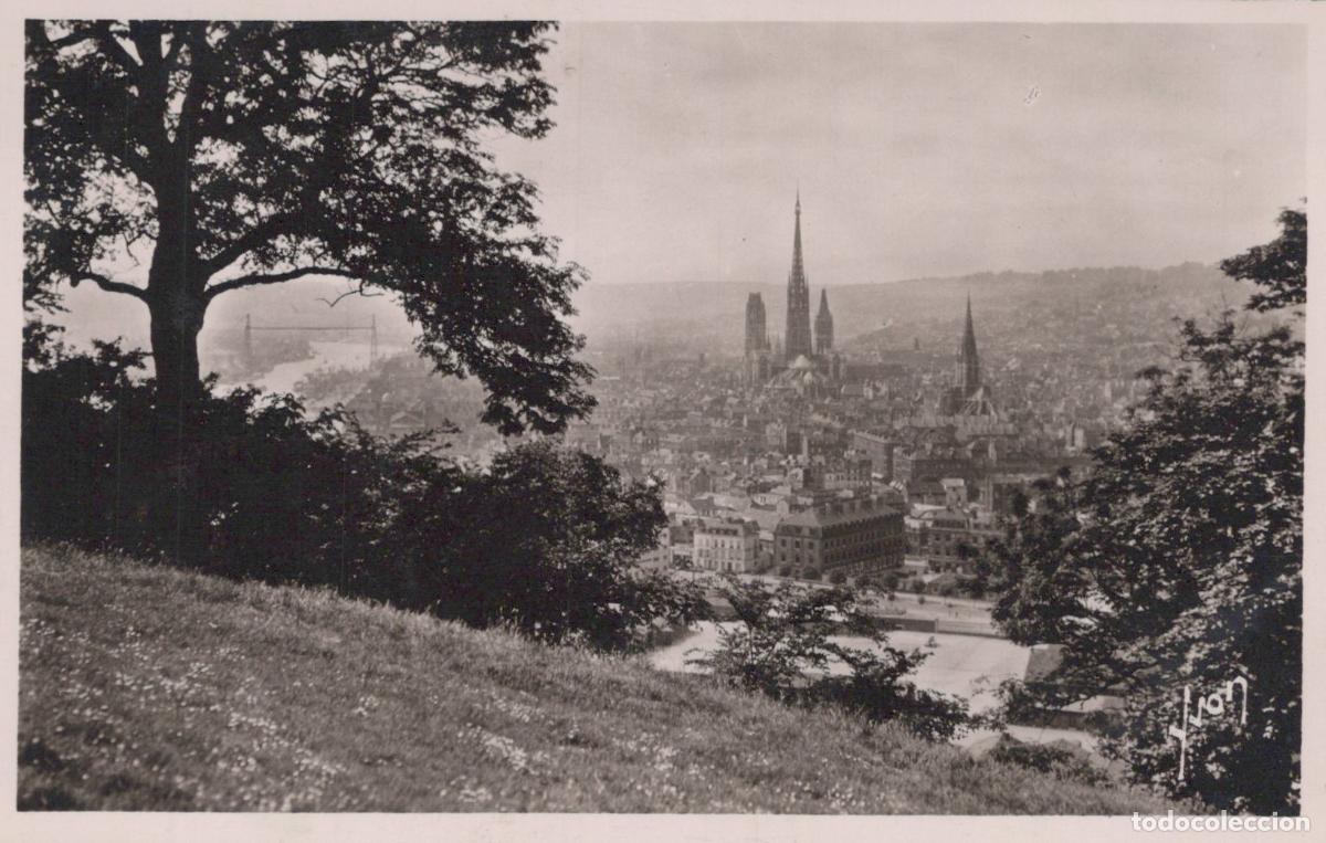 Postcards: France Rouen Vue G&eacute;n&eacute;rale Depuis la C&ocirc;te Sainte Real Photo Unposted *YAH145
