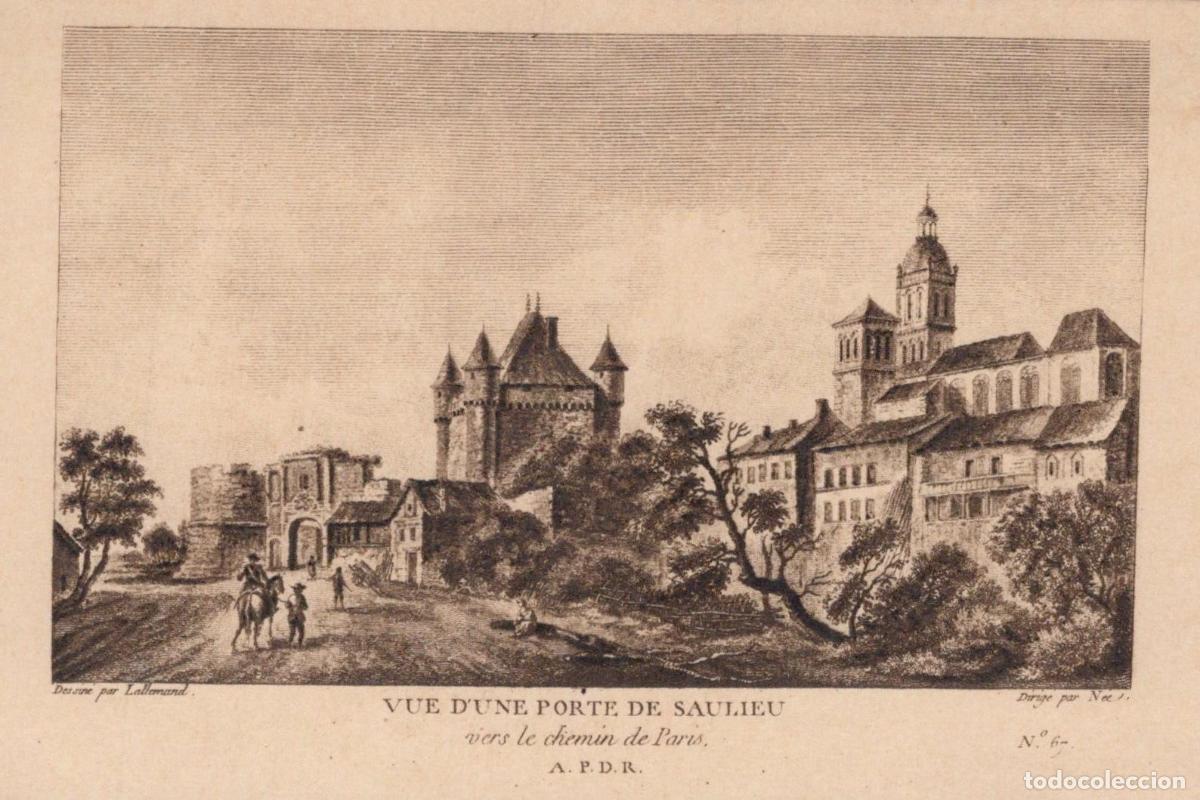 Postcards: France Saulieu Bourgogne Porte de Ville Historique Gravure Unposted *YAH153