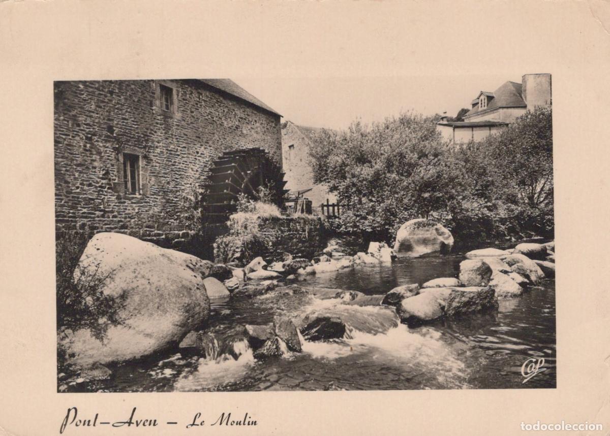 Cartoline: France Pont Aven Le Moulin et la Rivi&egrave;re Aven Paysage Real Photo *YAH249