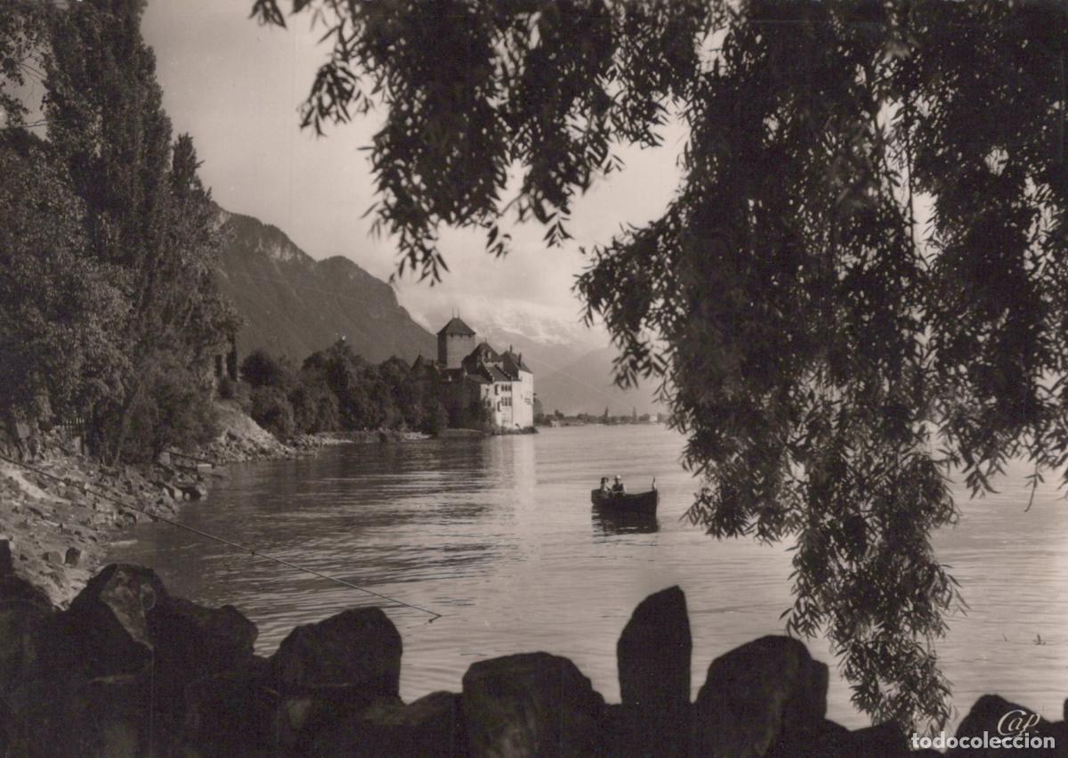 Cartoline: Switzerland Veytaux Ch&acirc;teau de Chillon Lac L&eacute;man Paysage Bateau *YAH285
