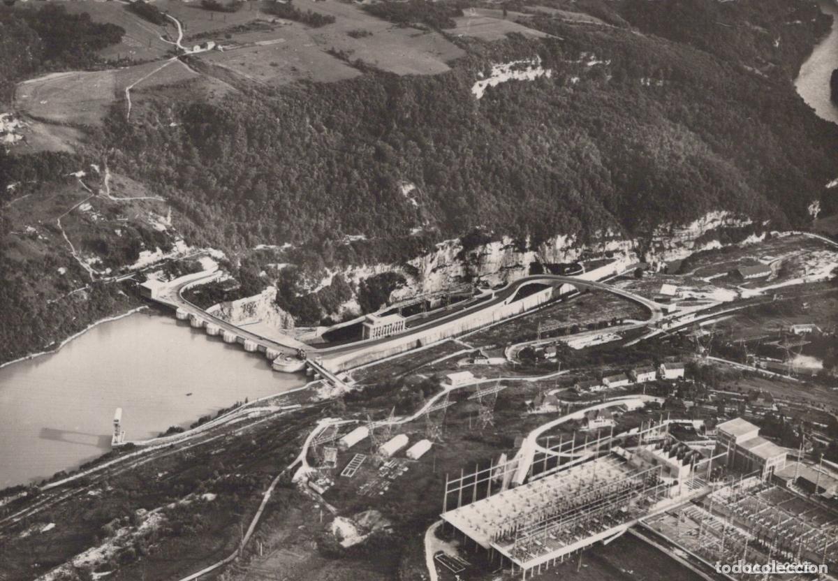 Postales: France G&eacute;nissiat Barrage de Vue A&eacute;rienne Real Photo Unposted *YAH315