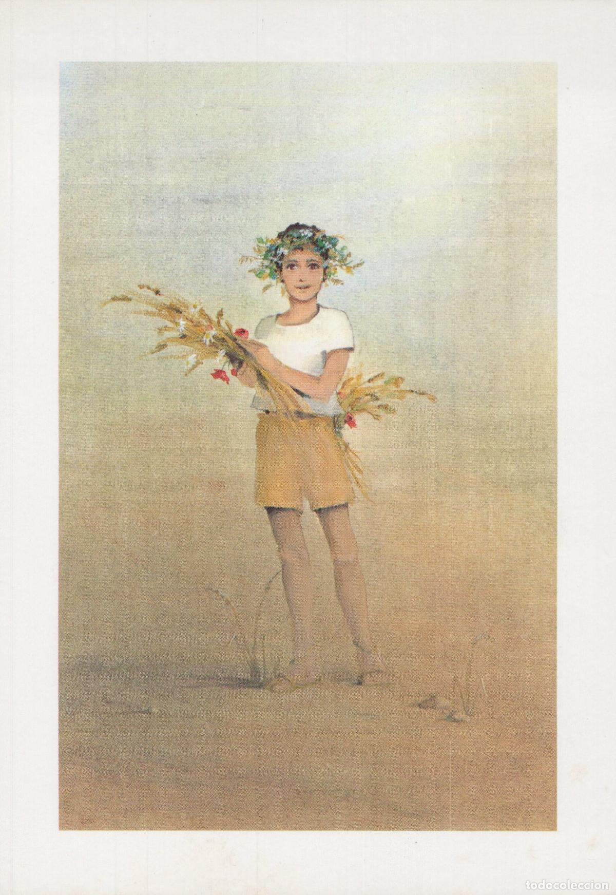 Postcards: France Mauves sur Loire Peinture Enfant Couronne Fleurs Bl&eacute; *YAH419