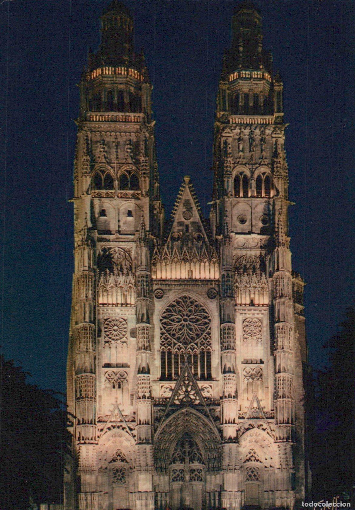 Cartoline: France Tours Cath&eacute;drale Saint Gatien Nocturne Post&eacute;e *YAH430