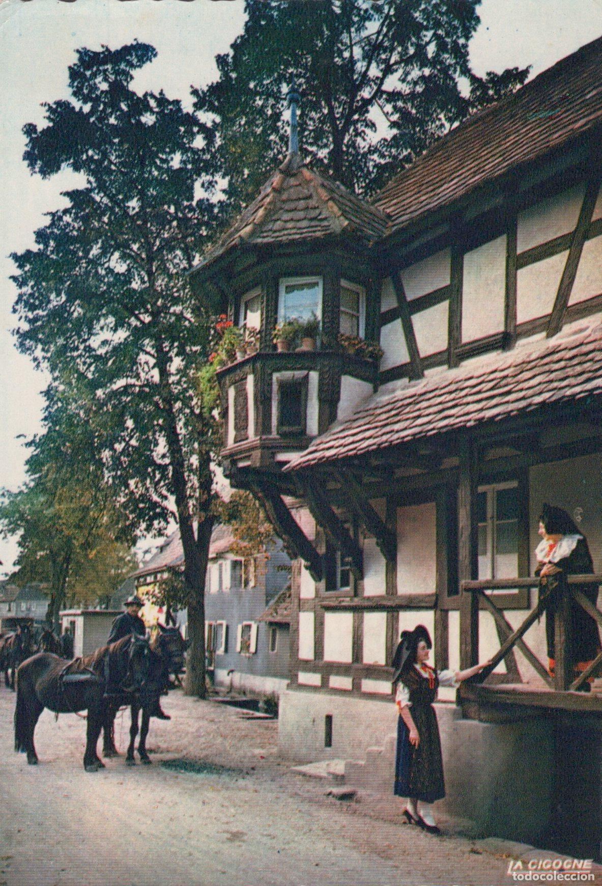 Postales: France Strasbourg Maison &Agrave; Colombages Personnages Chevaux *YAH458
