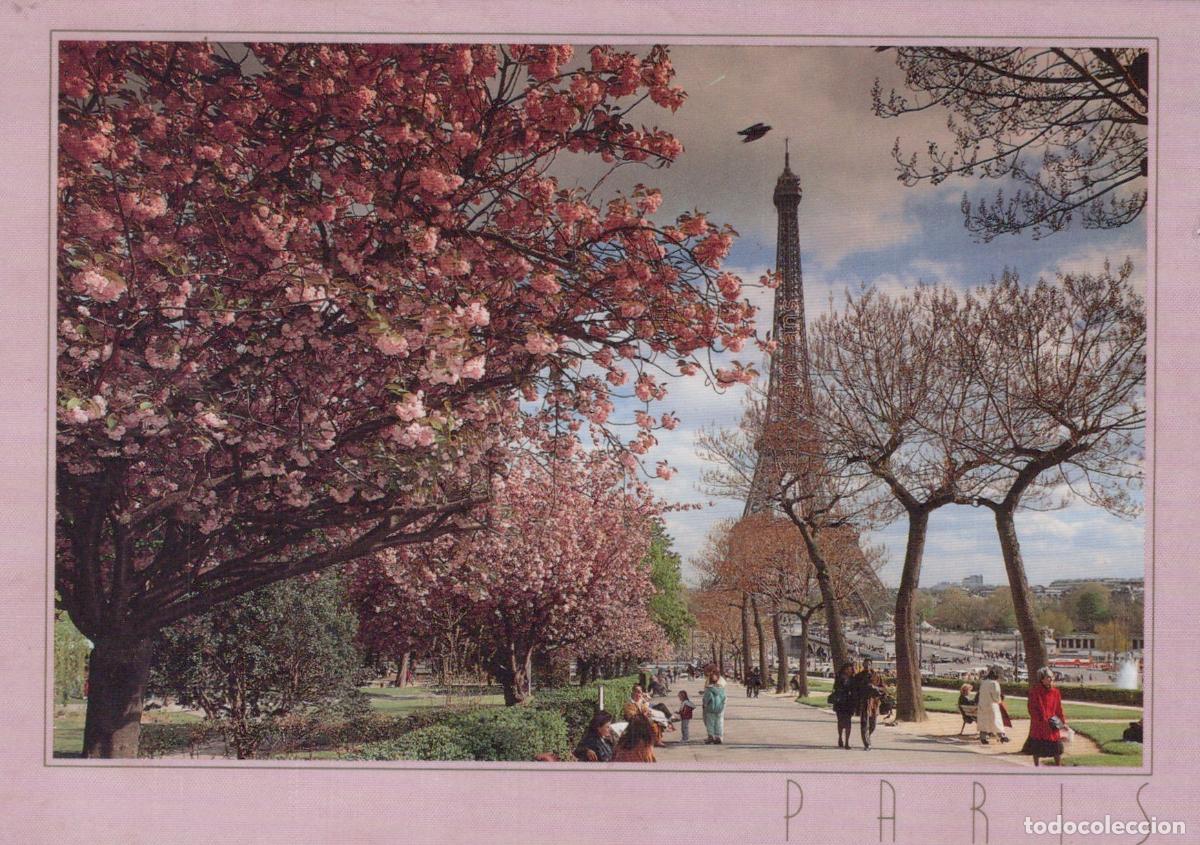 Postkarten: France Marseilles Paris &Icirc;le de Tour Eiffel Cerisiers en Fleurs Parc *YAH595