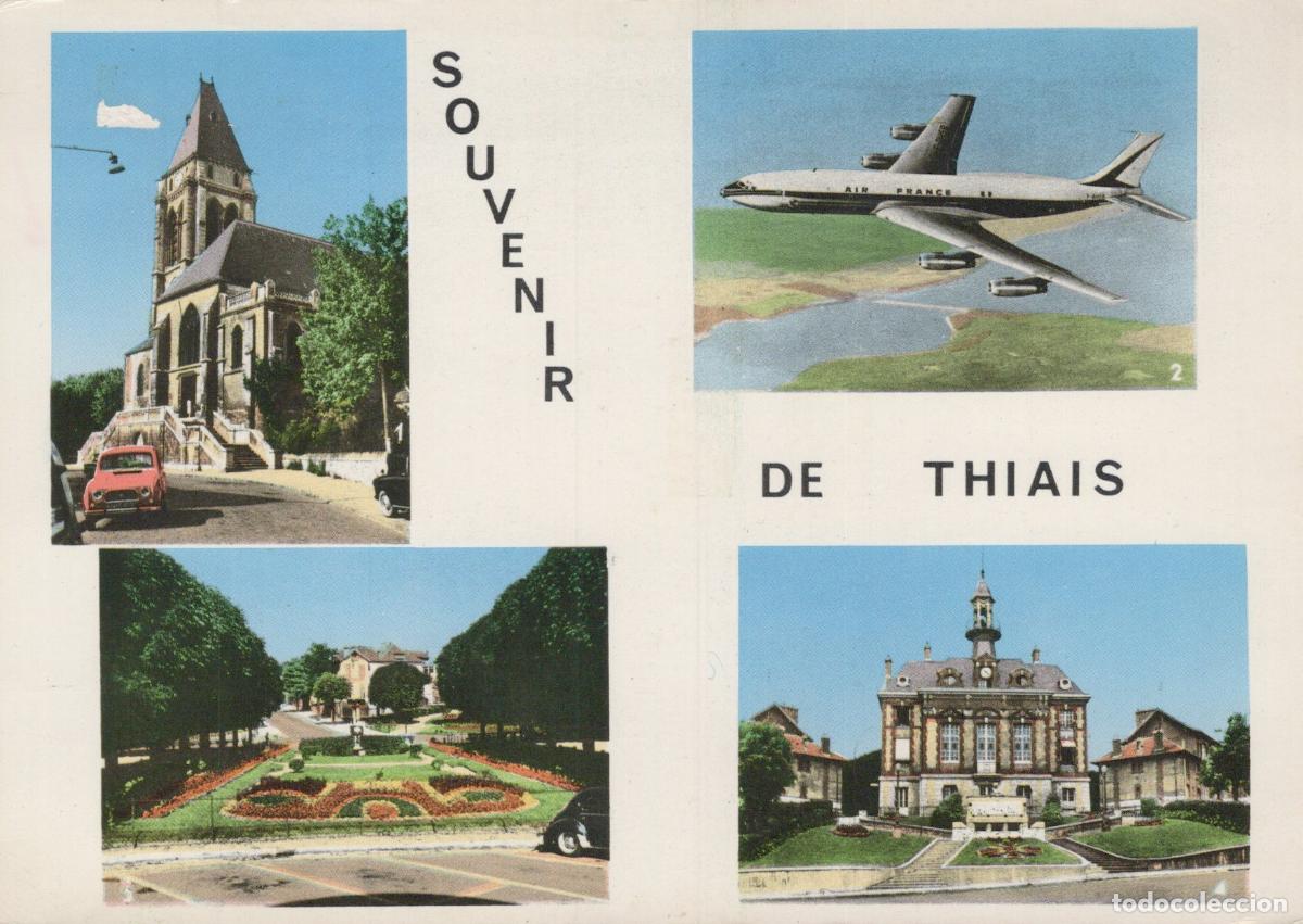 Cartoline: France Thiais Vues Multiples &Eacute;glise Mairie Parc Avion *YAH609