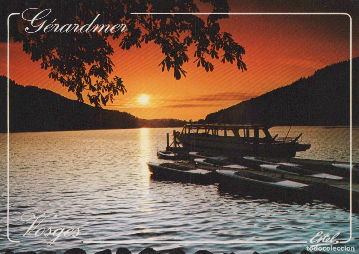 Postkarten: France Gerardmer G&eacute;rardmer Lac de Coucher de Soleil Bateau Paysage *YAH618