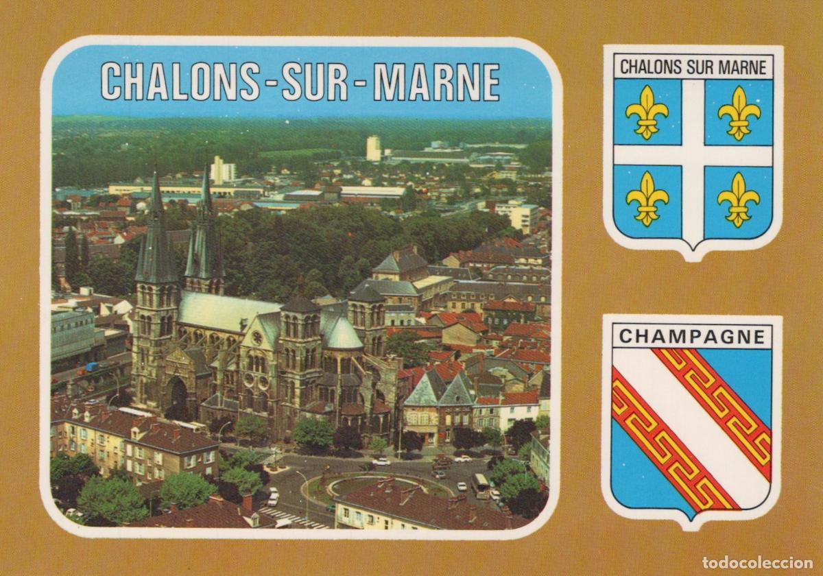 Postais: France Ch&acirc;lons sur Marne Chalons sur Marne Vue A&eacute;rienne Basilique Notre *YAH644