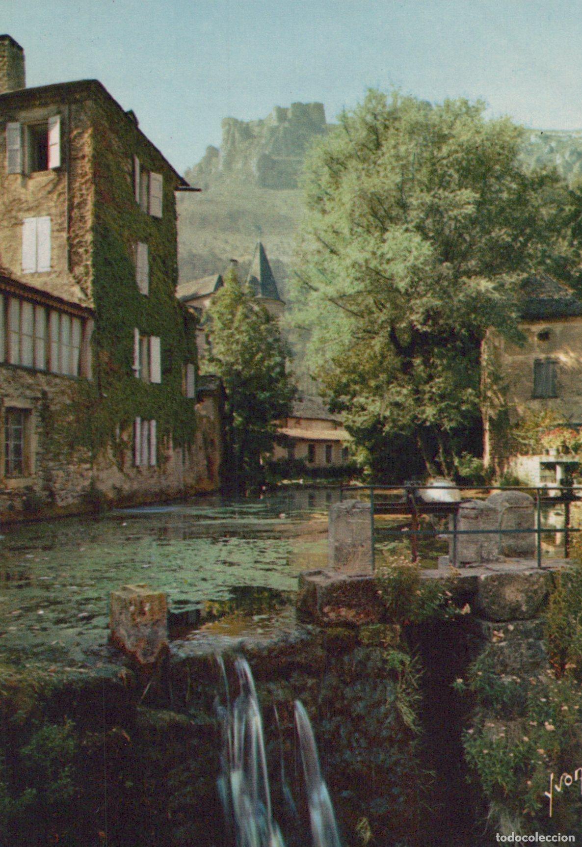 Cartes Postales: France Florac La Chute du P&ecirc;cher Maisons Rivi&egrave;re Cascade *YAH472
