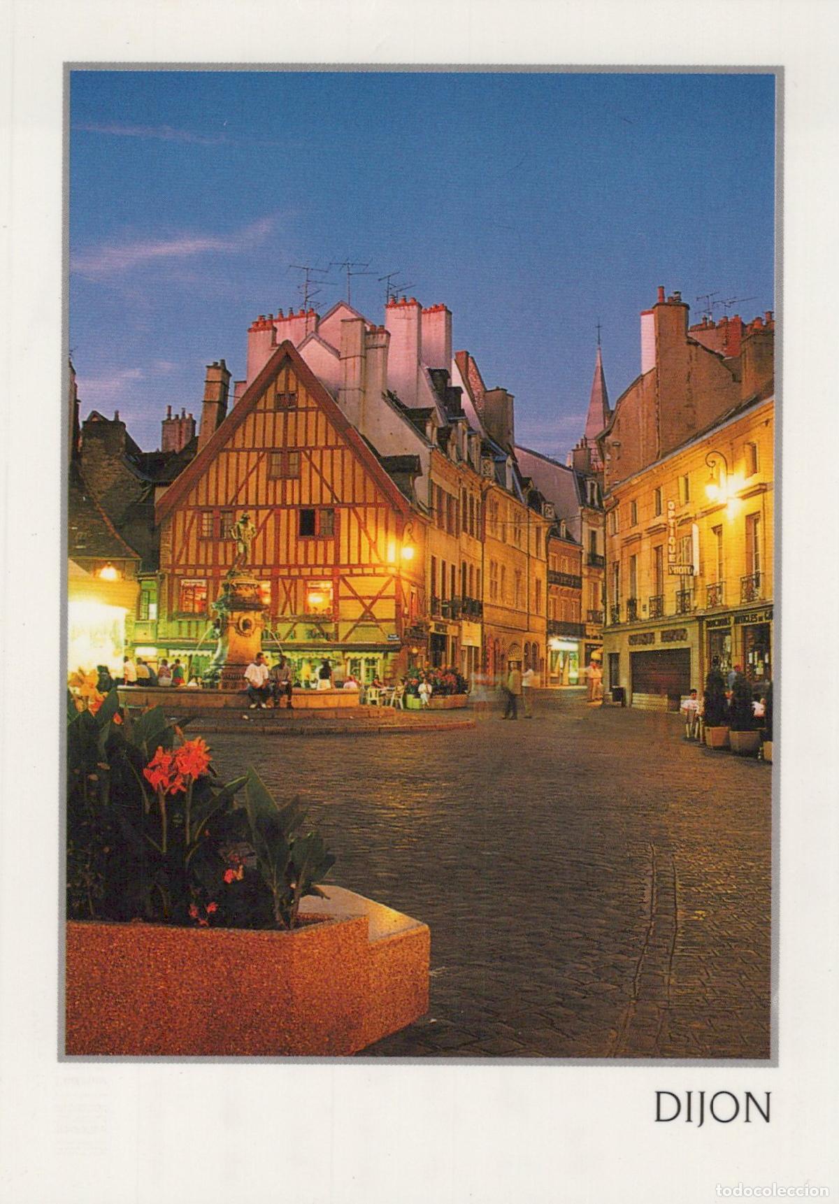 Postcards: France Dijon Place Fran&ccedil;ois Rude Rue des Forges Sc&egrave;ne de Rue Nocturne *YAH502