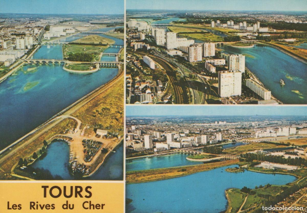 Postkarten: France Tours Aerial Views of With Rivers and Modern Buildings *YAH773