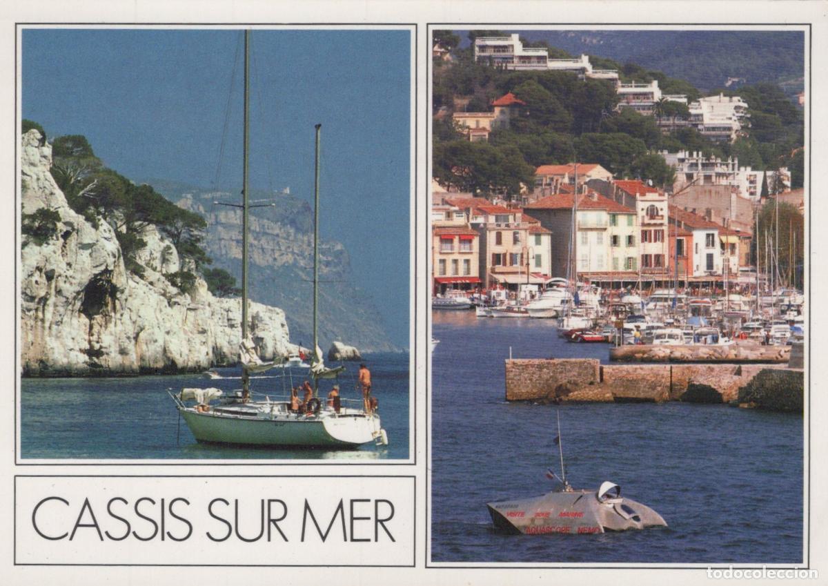 Postkarten: France Marseilles Cassis sur Mer Calanques Port Voiliers et sous Marin *YAH818