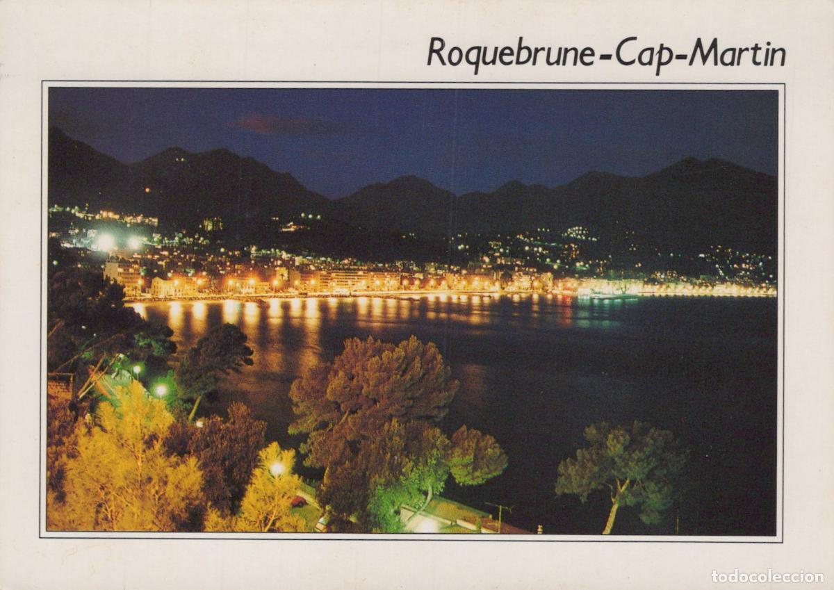 Postkarten: France Menton Roquebrune Cap Martin Vue Nocturne de la C&ocirc;te *YAH830