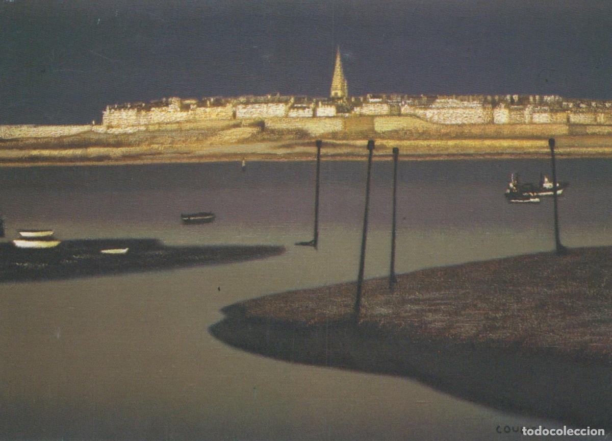 Postkarten: France Saint Malo Bretagne Vue Ville Fortifi&eacute;e Peinture J Y Couliou *YAH870