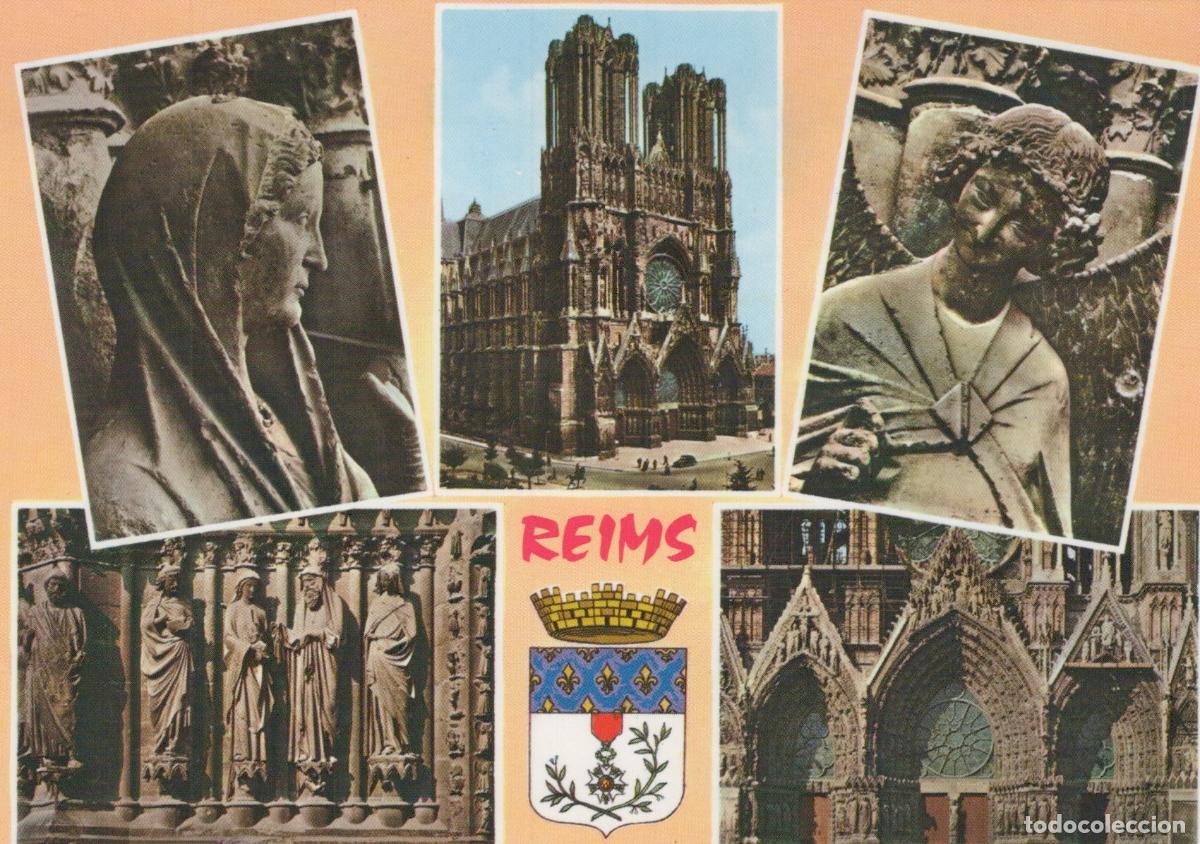 Postales: France Reims Cath&eacute;drale Notre Dame Architecture Sculptures *YAH646