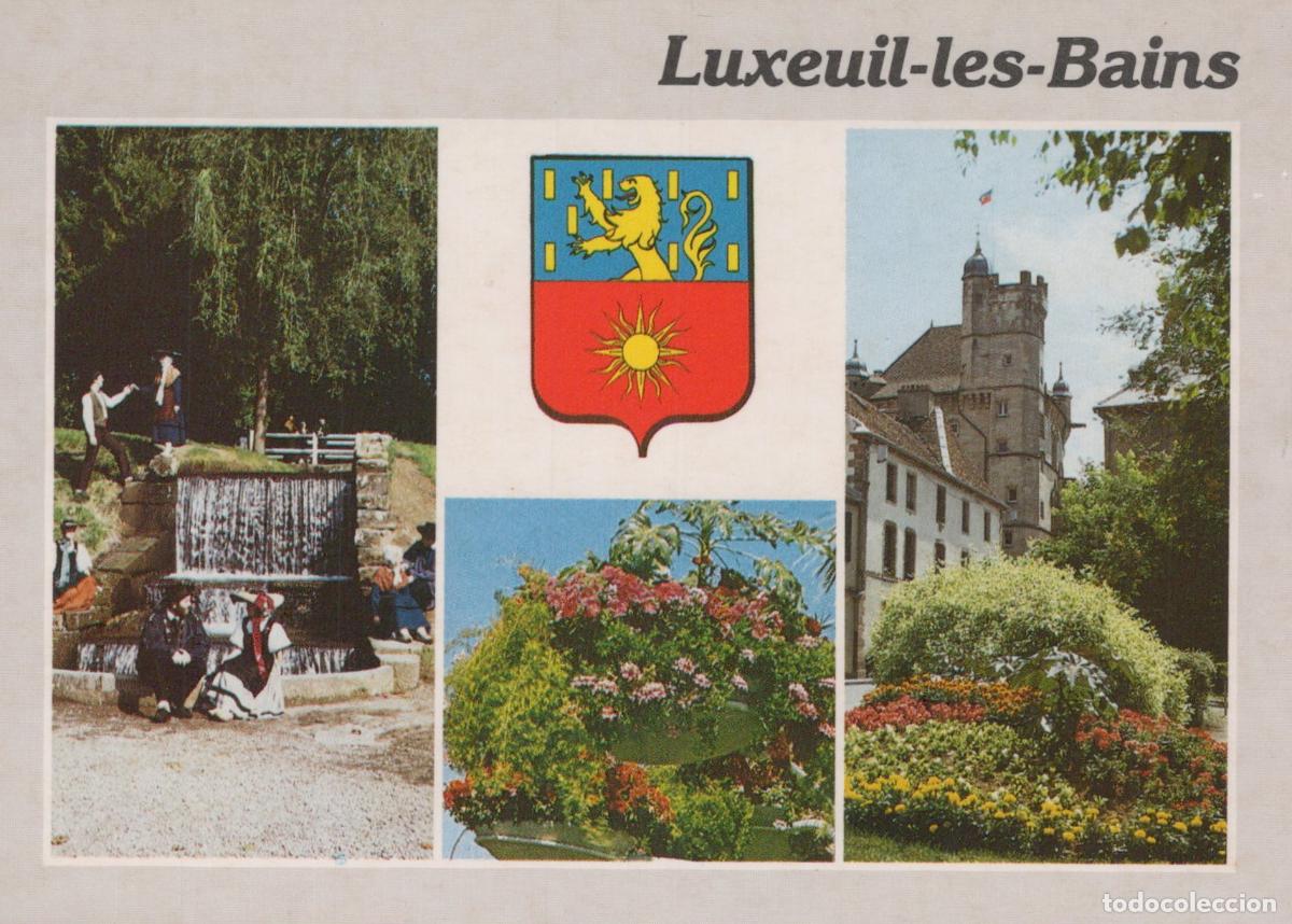 Postkarten: France Luxeuil les Bains Vues Parc Thermal Tour des Echevins Fontaine *YAH677
