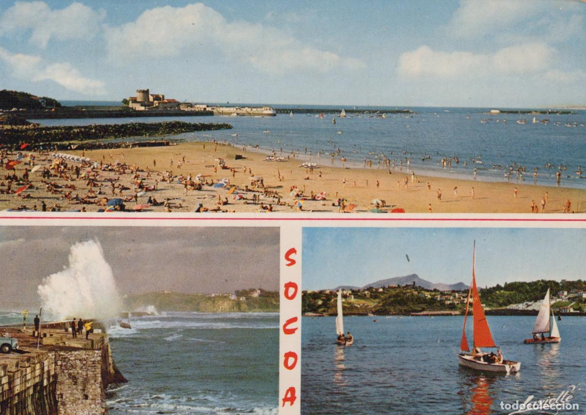 Postcards: France Biarritz Socoa Plage Fort Vagues et Voiliers *YAH995