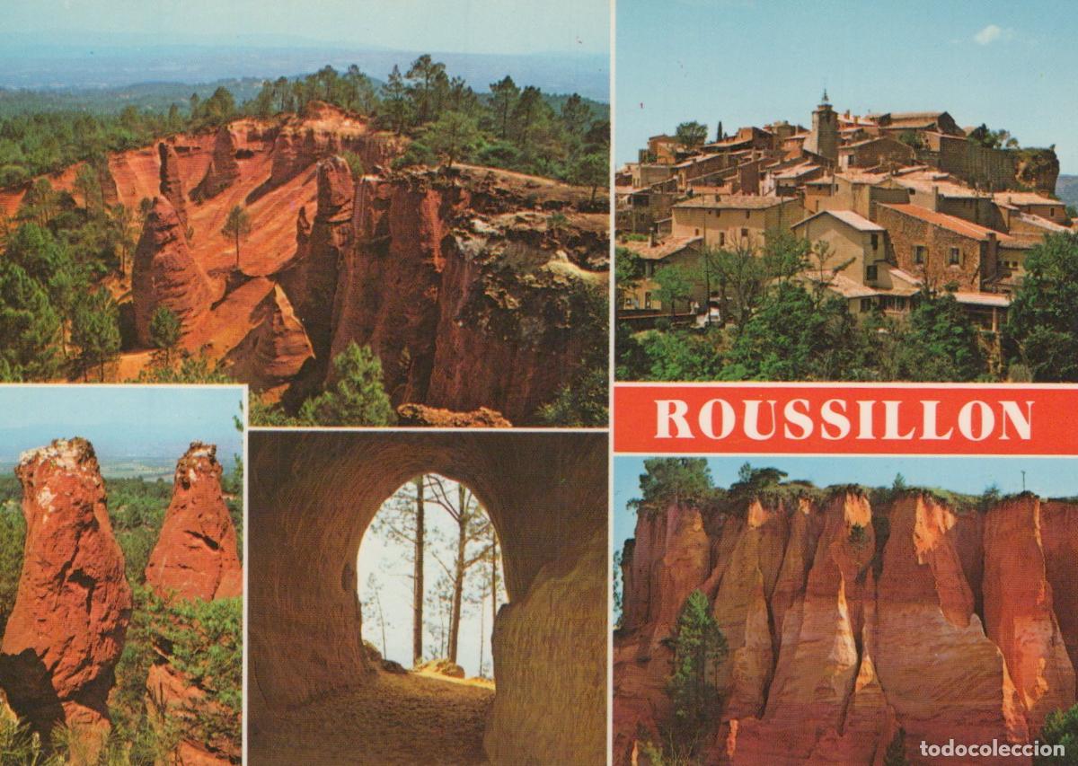 Cartoline: France Roussillon Village Perch&eacute; et Falaises D Ocre Unposted *YAH766