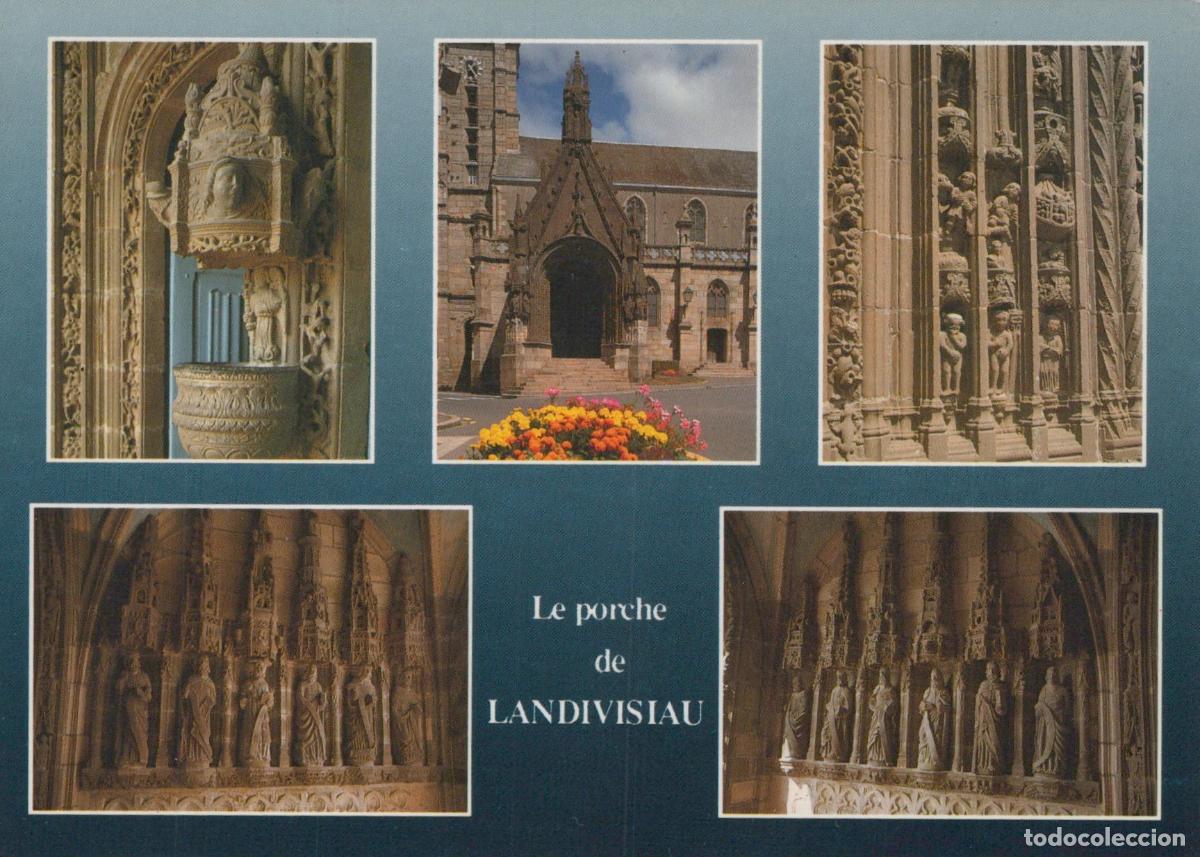 Cartoline: France Landivisiau Bretagne le Porche de L &Eacute;glise Saint Thurien *YAH866