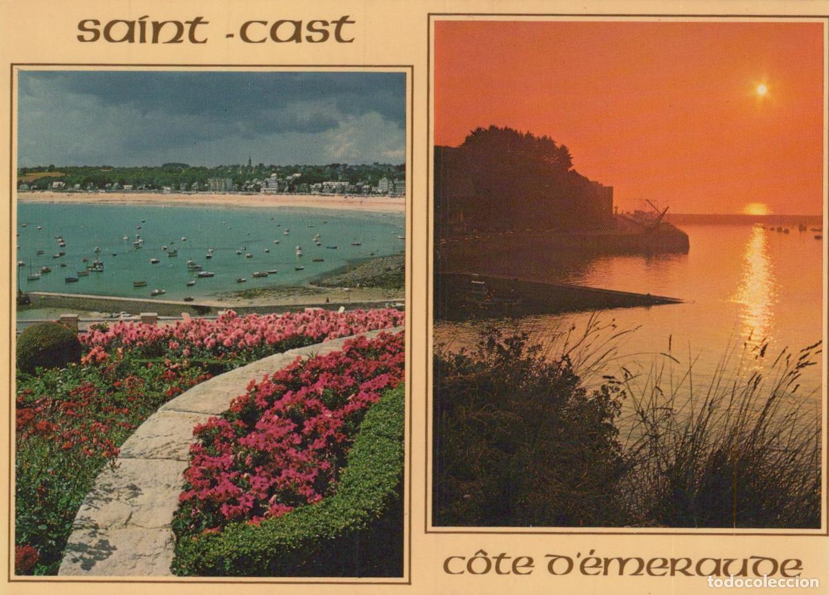 Cartoline: France Saint Cast le Guildo Bretagne Plage Mielles Port Coucher Soleil *YAH886