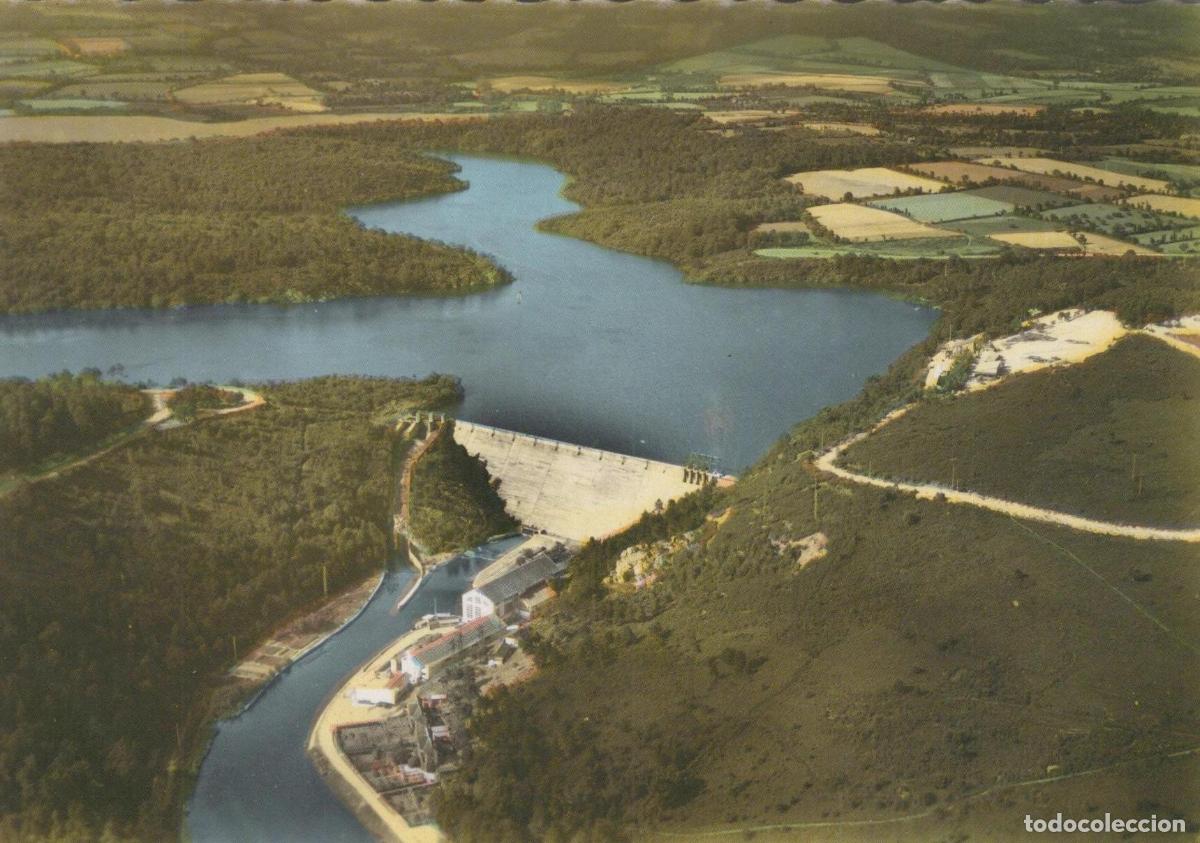 Cartoline: France Bretagne Mur de Lac de Guerl&eacute;dan Barrage A&eacute;rienne Unposted *YAH887