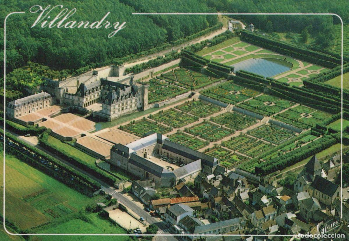 Cartoline: France Villandry Ch&acirc;teau et Jardins Renaissance Vue A&eacute;rienne *YAK017