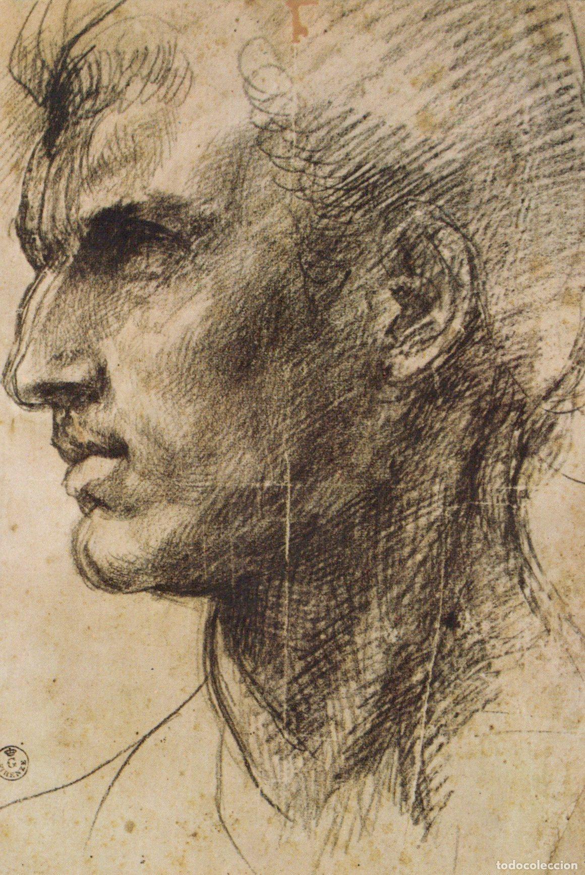 Postkarten: Italy Florence Galleria Uffizi Andrea Sarto Testa Virile Posted *YAK098
