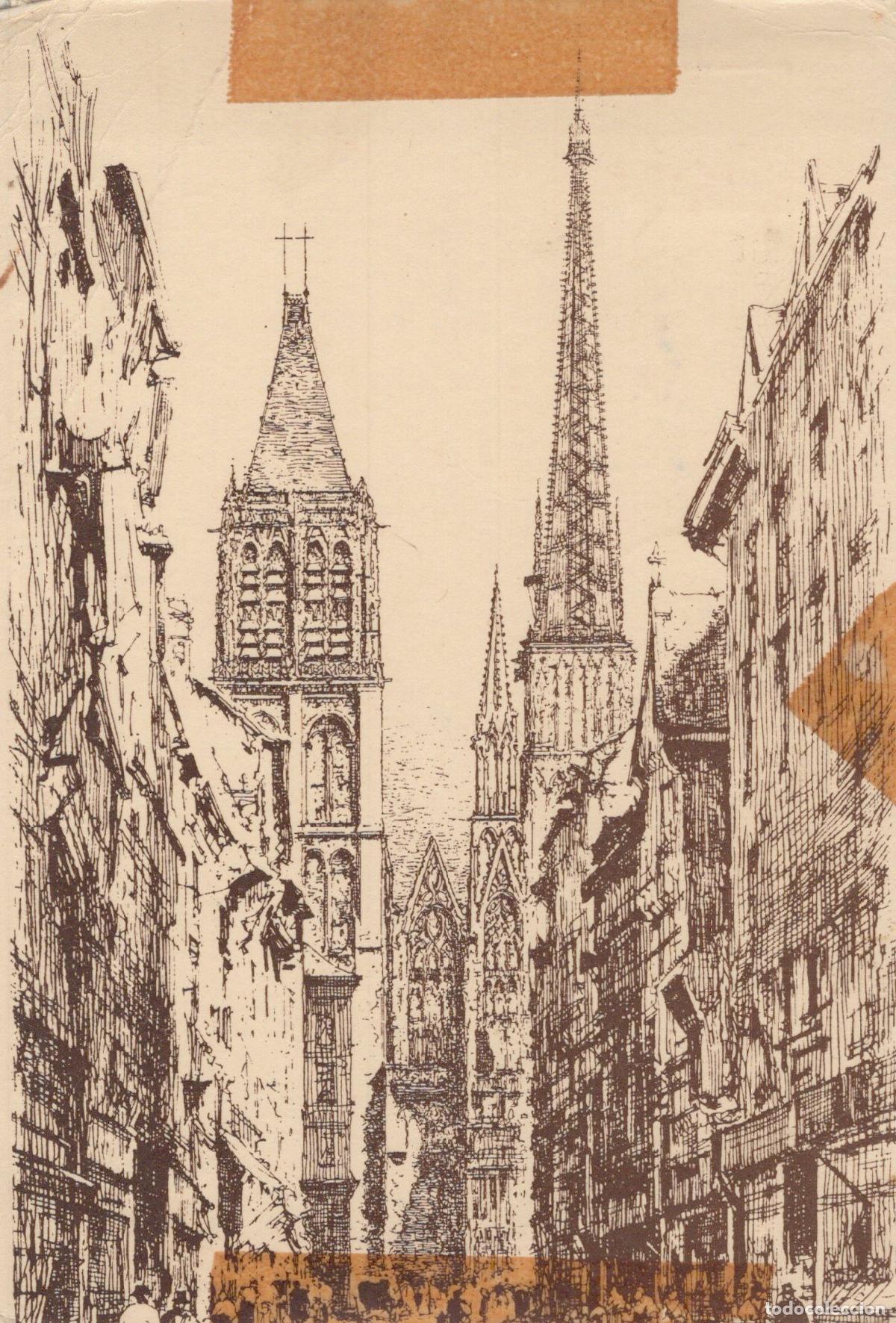 Cartoline: France Rouen Cathedral Rue Grosse Horloge Architecture Posted *YAK099