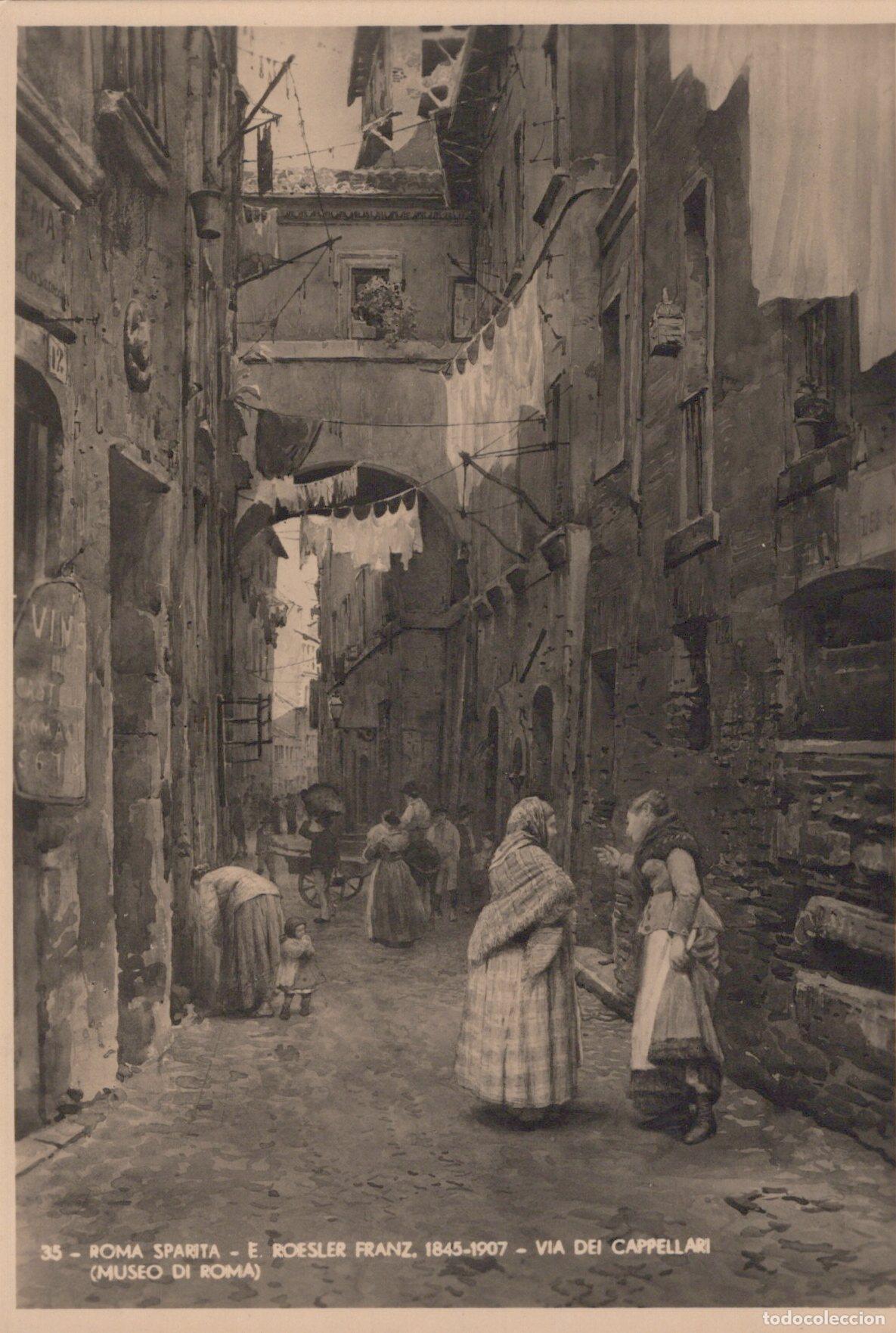 Postais: Italy Rome Via Dei Cappellari Architecture People Real Photo Unposted *YAK085