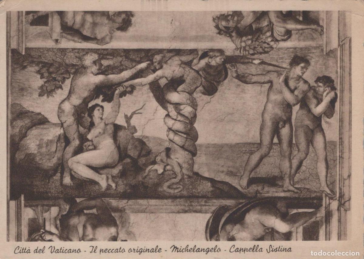 Postales: Vatican City Michelangelo Original Sin Sistine Chapel *YAK128