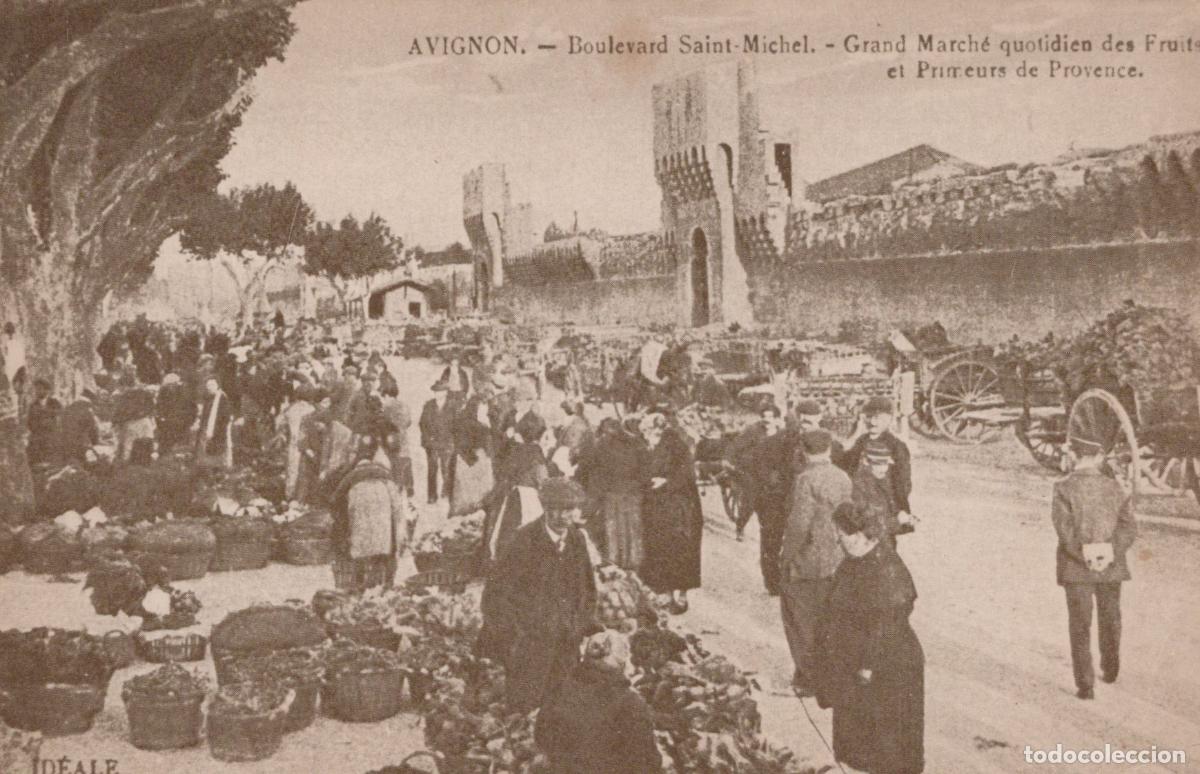 Postkarten: France Avignon Boulevard Saint Michel Grand Marche Quotidien Unposted *YAK136