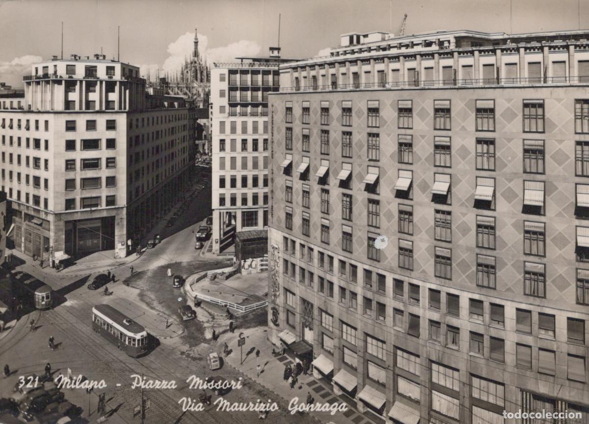 Postkarten: Italy Milano Piazza Missori Via Maurizio Gonzaga Real Photo Unposted *YAK126